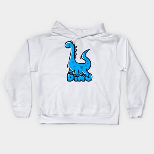 blue dino Kids Hoodie